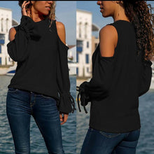 Load image into Gallery viewer, Round Leader Neck Band With Long Sleeves And Shoulder Drop T-Shirt