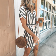 Load image into Gallery viewer, Fashion Stripe Short Sleeve Casual Dress