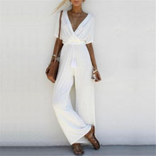 Load image into Gallery viewer, Stylish Crossed Deep V Jumpsuit