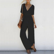 Load image into Gallery viewer, Stylish Crossed Deep V Jumpsuit