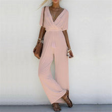 Load image into Gallery viewer, Stylish Crossed Deep V Jumpsuit