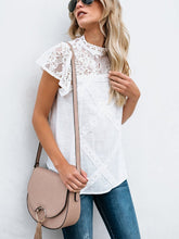 Load image into Gallery viewer, Fashion Lace Hollow Out Splicing Short Sleeve T-Shirt