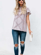 Load image into Gallery viewer, Fashion Lace Hollow Out Splicing Short Sleeve T-Shirt