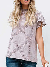 Load image into Gallery viewer, Fashion Lace Hollow Out Splicing Short Sleeve T-Shirt