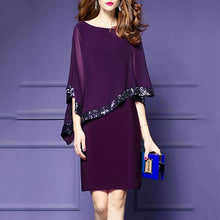 Load image into Gallery viewer, Round Neck  Glitter  Raglan Sleeve Bodycon Dress