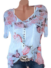 Load image into Gallery viewer, V Neck  Loose Fitting  Print Blouses