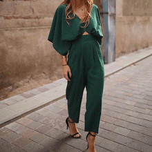 Load image into Gallery viewer, 2019 Vintage Fashion Casual Plain Falbala Jumpsuit