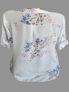 V Neck  Loose Fitting  Print Blouses