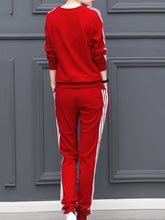 Load image into Gallery viewer, Round Neck  Contrast Trim Sweatshirt Suit