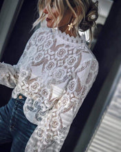 Load image into Gallery viewer, Fashion Lace Splicing Long Sleeve Shirt