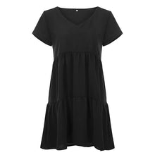 Load image into Gallery viewer, Casual Sexy V Neck   Short Sleeve Pure Color Mini Dresses