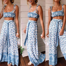 Load image into Gallery viewer, Sexy Off Shoulder Floral Printed Two Piece Suit Jumpsuit