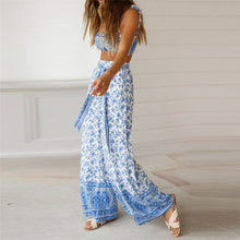 Load image into Gallery viewer, Sexy Off Shoulder Floral Printed Two Piece Suit Jumpsuit