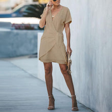 Load image into Gallery viewer, V-Neck Cross Short Sleeved Dress