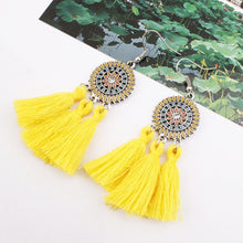 Load image into Gallery viewer, Bohemian Hollow Tassel Earrings Retro Creative Alloy Earrings