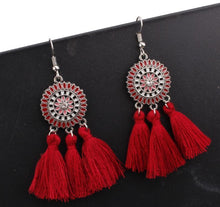 Load image into Gallery viewer, Bohemian Hollow Tassel Earrings Retro Creative Alloy Earrings