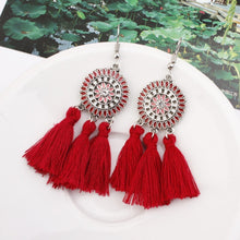 Load image into Gallery viewer, Bohemian Hollow Tassel Earrings Retro Creative Alloy Earrings