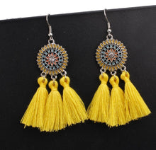 Load image into Gallery viewer, Bohemian Hollow Tassel Earrings Retro Creative Alloy Earrings