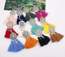 Load image into Gallery viewer, Bohemian Hollow Tassel Earrings Retro Creative Alloy Earrings