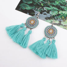 Load image into Gallery viewer, Bohemian Hollow Tassel Earrings Retro Creative Alloy Earrings