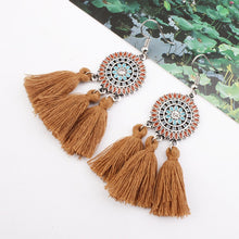 Load image into Gallery viewer, Bohemian Hollow Tassel Earrings Retro Creative Alloy Earrings