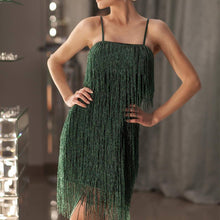 Load image into Gallery viewer, Sexy Spaghetti Strap Tassel Mini Evening Dress