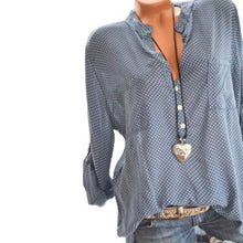 Load image into Gallery viewer, V Neck  Loose Fitting  Dot Blouses