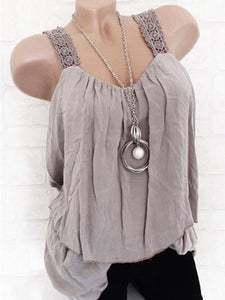 Round Neck  Plain Blouses