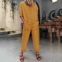 Load image into Gallery viewer, Fashion Solid Color Pocket  Button Jumpsuit