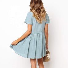 Load image into Gallery viewer, Casual Round Collar Plain Loose Shift Mini Dress