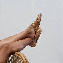 Load image into Gallery viewer, Fashion Vintage   Woven Flat Slippers