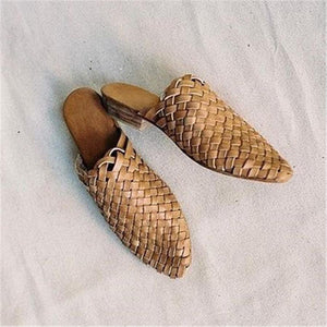 Fashion Vintage   Woven Flat Slippers