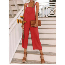 Load image into Gallery viewer, Women&#39;s Fashion Nine-Point Belt Casual Jumpsuits