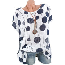 Load image into Gallery viewer, Round Neck  Loose Fitting  Dot Blouses