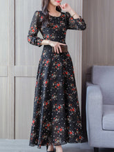 Load image into Gallery viewer, Date Spring Summer Round Neck  Printed Maxi Dress