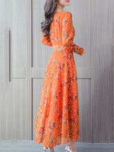 Load image into Gallery viewer, Date Spring Summer Round Neck  Printed Maxi Dress