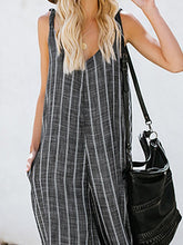 Load image into Gallery viewer, Elegant Sling Striped Sleeveless Broad Leg Jumpsuits