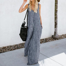 Load image into Gallery viewer, Elegant Sling Striped Sleeveless Broad Leg Jumpsuits