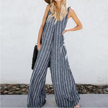 Load image into Gallery viewer, Elegant Sling Striped Sleeveless Broad Leg Jumpsuits