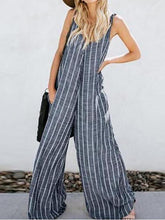 Load image into Gallery viewer, Elegant Sling Striped Sleeveless Broad Leg Jumpsuits