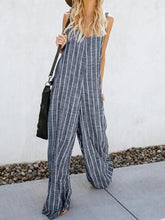 Load image into Gallery viewer, Elegant Sling Striped Sleeveless Broad Leg Jumpsuits