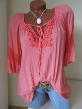 Load image into Gallery viewer, V Neck  Lace Up  Blouses