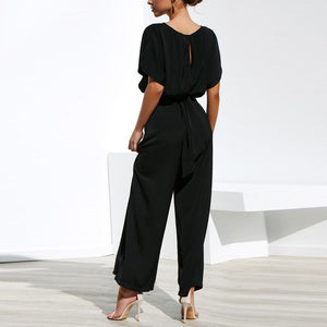 Short-Sleeved Shirt With Waistband Trousers Jumpsuits