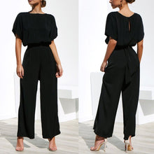 Load image into Gallery viewer, Short-Sleeved Shirt With Waistband Trousers Jumpsuits