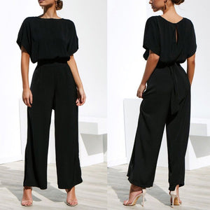 Short-Sleeved Shirt With Waistband Trousers Jumpsuits