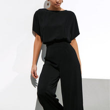 Load image into Gallery viewer, Commuting Wide-Leg High-Waist Trousers Short Sleeve Suit