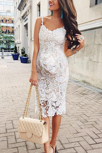 Maternity Sexy Lace Plain Sleeveless Formal Dress