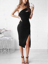 Load image into Gallery viewer, Sexy Slit Irregular Off-Shoulder Bare Back Evening Dress