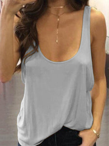 Scoop Neck Backless Sexy Camis