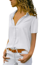 Load image into Gallery viewer, Turn Down Collar  Single Breasted  Plain  Blouses